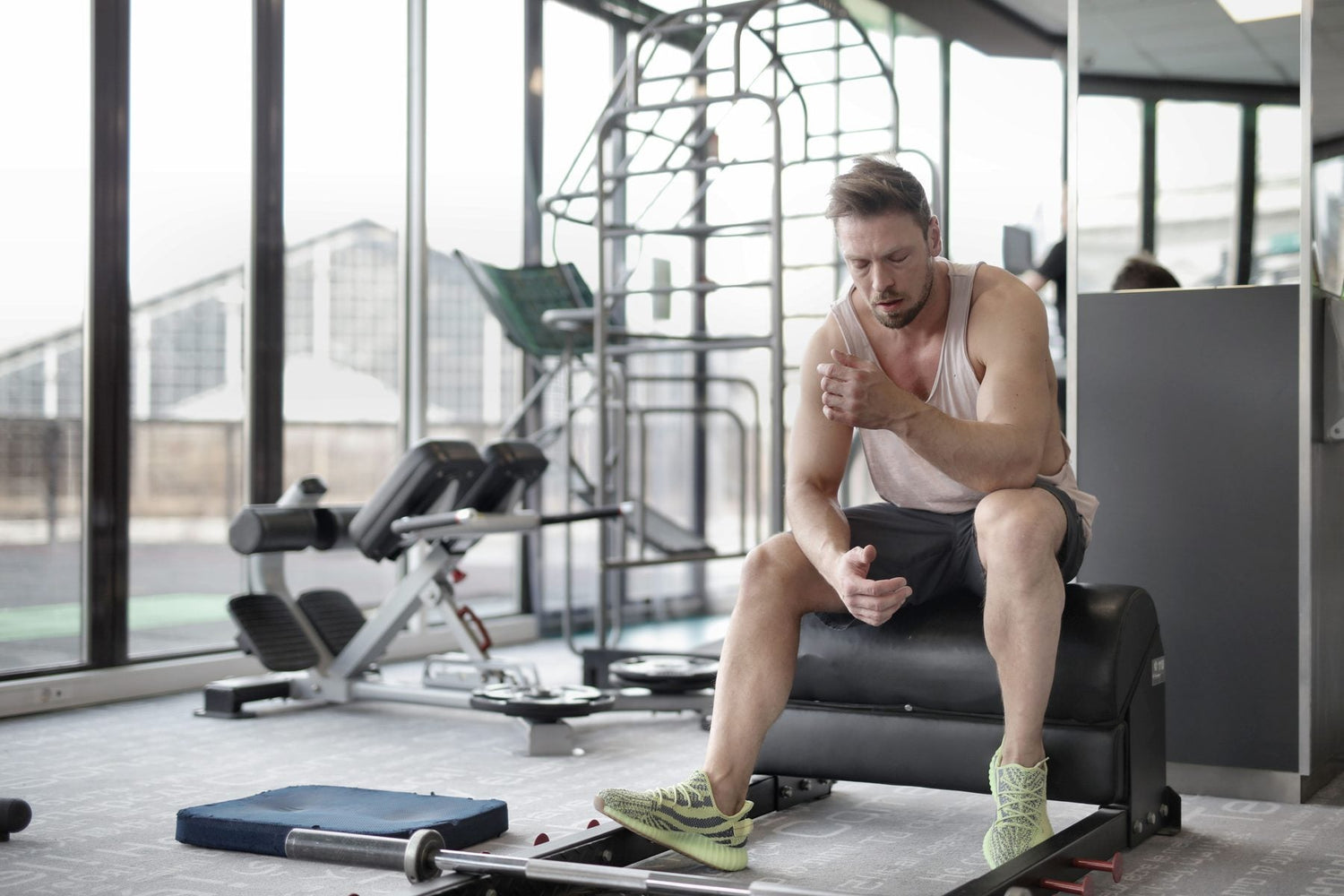 Tired athlete resting after a demanding workout