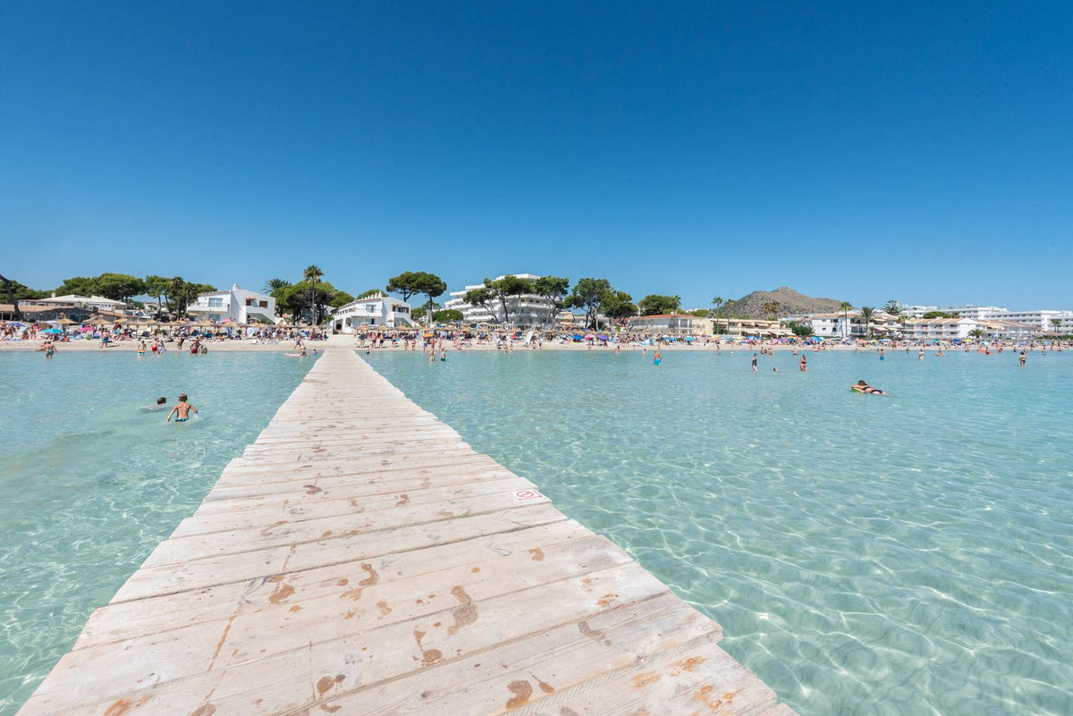 Alcudia Beach and Mediterranean coast in Mallorca, Spain